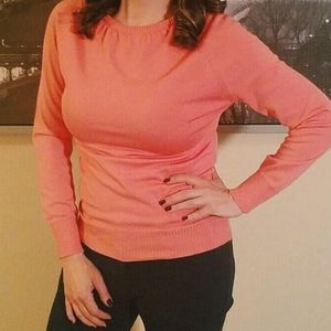 Vintage Givenchy Pullover Sweater Shirt Ribbed Trim Coral Small (34)